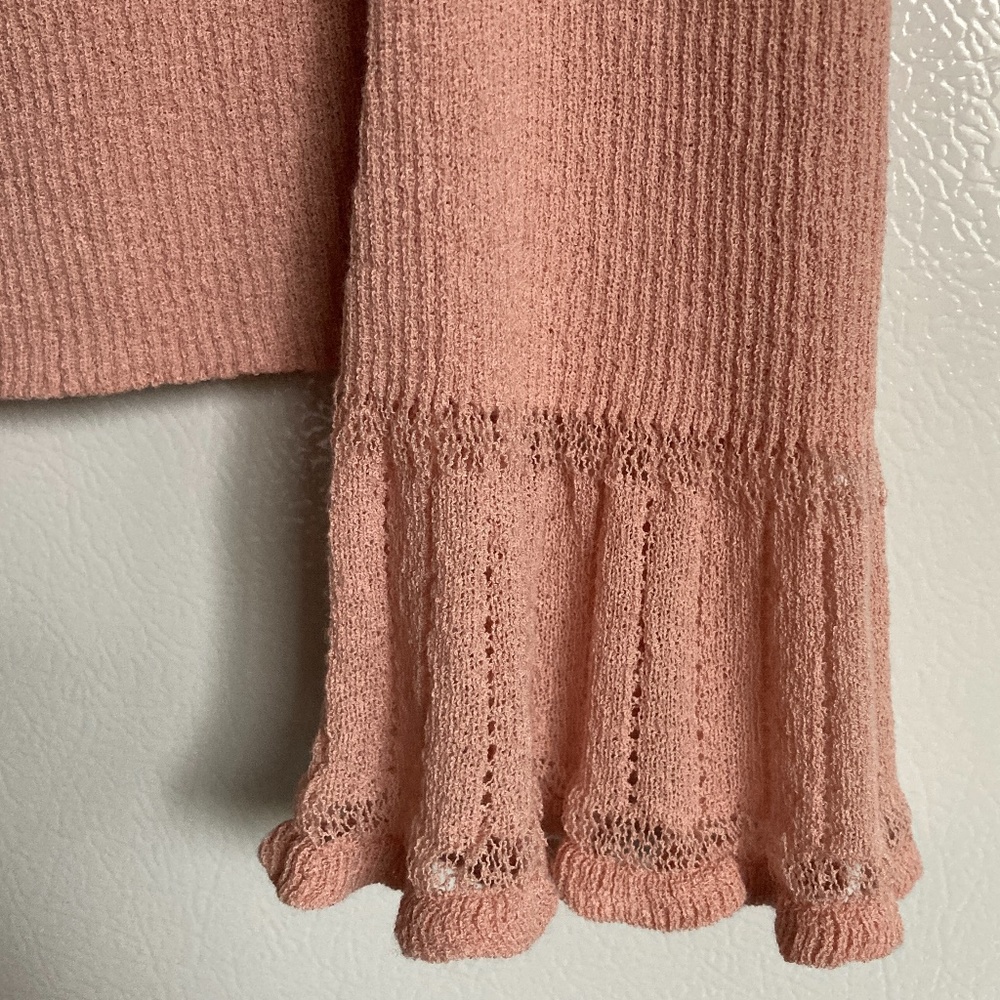Peach Max Studio Flutter Sleeve Cardigan Sweater - image 5